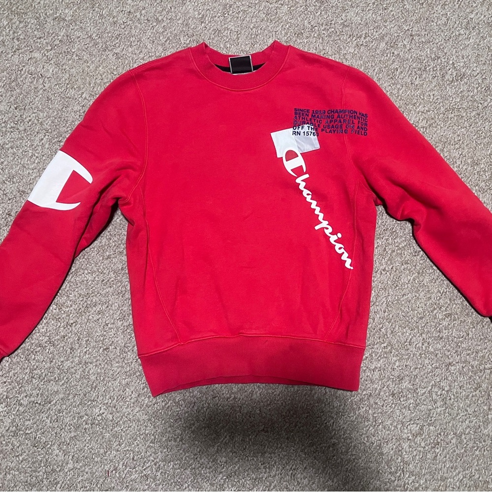 Champion Red Men's Pullover Sweatshirt It Takes a Little More Script Size Small